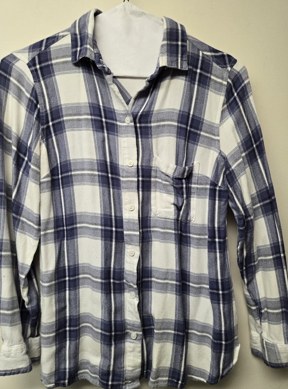 Ladies Plaid Old Navy Long Sleeve Shirt Size Small